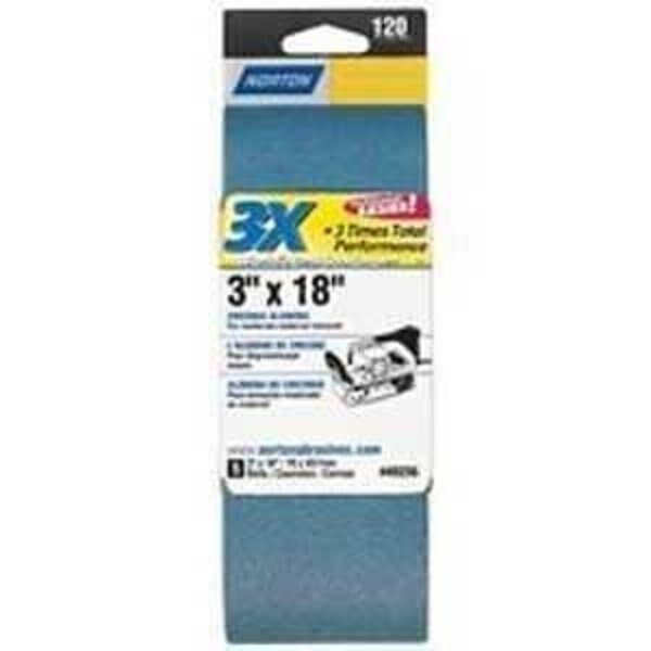 0 Sanding Belt, 3 in W, 18 in L, 50 Grit, Coarse, Zirconia Aluminum Abrasive, Norton Co, Mfr#: 2231